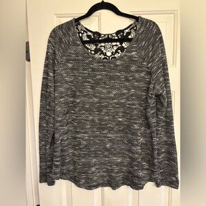 Women’s Fylo black lace knitted sweater size extra large.